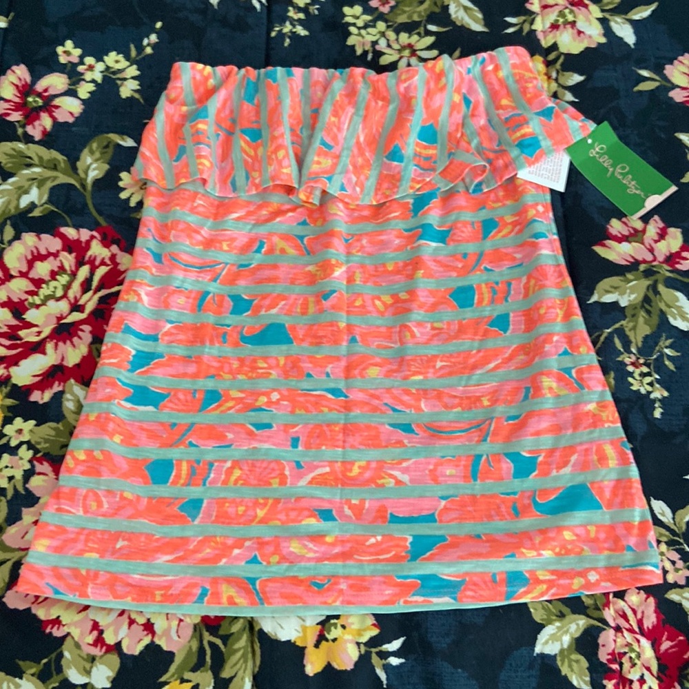 New Lilly Pulitzer wakely top shirt in Make a splash stripe size Medium